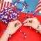 1200pcs Red, White & Blue Beads – Round Patriotic Beads for 4th of July Jewelry Making, DIY Necklaces, Bracelets, Hair Accessories, and Independence Day Crafts